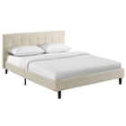 Modway Linnea Full Bed - Beige-Upholstered Polyester Plywood Base
