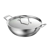 Tramontina Utsava Tri-Ply Clad Stainless Steel Covered Kadai-Perfect Heat Distribution: Tri-ply clad construction ensures even heating, turning every dish into a celebration