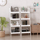 HOMCOM 4 Tier Ladder Shelf Bookcase - White - Set of 2-Four large open shelves provide enough storage space 
