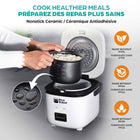 Rice Robot 4 Cup Space Saving Rice Cooker with Ceramic Nonstick Inner Pot - White -Cleanup's a breeze: healthier ceramic nonstick coating inside inner pot effortlessly wipes clean in seconds. or put it right in the dishwasher the inner pot is dishwasher safe