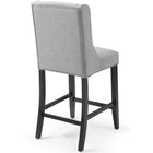 Modway Baronet Tufted Button Upholstered Fabric Counter Stool - Light Gray-Solid Wood Legs
