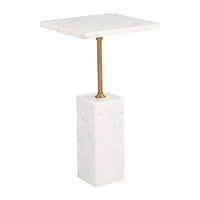 Zuo Naht Side Table - White-Natural Marble square shape tabletop