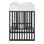 Modway Gridiron 36" Bathroom Vanity - White/Black-Height-Adjustable Foot Pads