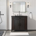 Modway Steamforge 36" Bathroom Vanity - Black-Ceramic Sink Basin