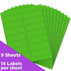 JAM Paper Mailing Address Labels, 1 1/3 x 4, Neon Green, 252 Pack-Neon Green