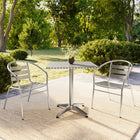 Flash Furniture 27.5" Square Aluminum Indoor-Outdoor Table Set with 2 Slat Back Chairs-Lightweight Design