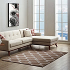 Modway Beltara Chain Link Transitional Trellis Area Rug - 5 ft W x 8 ft L - Dark Tan/Beige-Tight Low Pile Weave