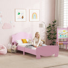 Qaba Kids Bear Shaped Twin Bed Frame - Pink-Elevated side frame secures the mattress firmly in place 