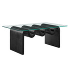 Modway Ondine Glass Top Coffee Table - Black-Unique Wave-like Shape