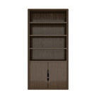 Manhattan Comfort Rivington 40" Modern 4-Shelf Bookcase Cabinet - Walnut-Modern Bookcase for Home Office, Living Room, and Extra Storage Use