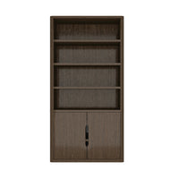 Manhattan Comfort Rivington 40" Modern 4-Shelf Bookcase Cabinet - Walnut-Modern Bookcase for Home Office, Living Room, and Extra Storage Use