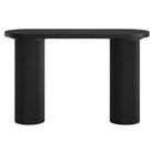 Hudson&Canal Isa Oval Fluted Console Table - 55" W - Black Grain-Table is made of high-quality MDF and PVC materials in a wood-look finish