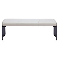 Zuo Mur Bench - White-Plush and durable faux leather fabric