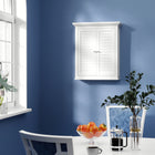 kleankin Bathroom Wall Cabinet for Living Room and Entryway - White-Adjustable shelf allows you to store larger items, without worrying if they will fit