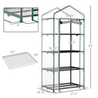 Outsunny 28" x 20" x 63" Portable Greenhouse with 4 Tier Shelves - Transparent- Big enough to accommodate many plants and flowers
 
