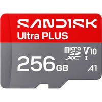 Sandisk 256GB Ultra PLUS MicroSD UHS-I Card-Application Performance Class A1 for loading and running mobile apps