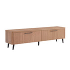 Manhattan Comfort Jodie 68.9" Mid-Century Modern TV Stand - Maple-Splayed Metal Legs for Fashion and Durability