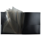 JAM Paper Heavy Duty Plastic Multi Pocket Folders - 10 Pocket Organizer - Black-These durable folders have many more display pockets than standard folders, are made from sturdy poly plastic, & have a convenient slot for business cards