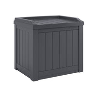 Suncast Small Deck Box with Storage Seat - 22 Gal. - Cyberspace-All weather resin construction provides water resistance and UV protection.