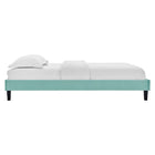 Modway Reign Performance Velvet Full Platform Bed Frame - Mint-Stain-Resistant Performance Velvet