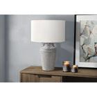Monarch Specialties 28" H Transitional Table Lamp - Grey Ceramic / Ivory / Cream Shade-The complementary ivory fabric shade softens the light, enhancing the overall ambiance while providing practical lighting solutions for any transitional style spaces