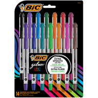 BIC Gel-ocity Stic Gel Pens - 0.7mm - Assorted Colours - 14 Pack-Gel