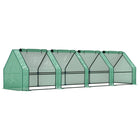 Outsunny 12' x 3' x 3' Portable Mini Greenhouse - Green- Greenhouse with high quality steel tube and PE cover
 