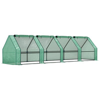 Outsunny 12' x 3' x 3' Portable Mini Greenhouse - Green- Greenhouse with high quality steel tube and PE cover
 