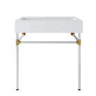 Modway Redeem 32" Silver Stainless Steel Wall-Mount Bathroom Vanity - Silver/White-Contemporary Bathroom Vanity