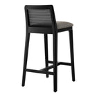 Modway Monarch Wood and Rattan Counter Stool - Black Black Gray-Arrives Fully Assembled