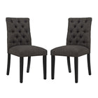 Modway Duchess Fabric Dining Chair - Brown - 2 Pack-Dense Foam Padding for Comfort