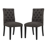 Modway Duchess Fabric Dining Chair - Brown - 2 Pack-Dense Foam Padding for Comfort