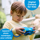 VTech KidiZoom Camera Pix FX Blue - Bilingual-Add a creative twist to photos with a rotatable lens for wild effects, plus creative tools, 50+ photo effects and video effects
