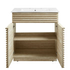 Modway Render 30" Bathroom Vanity With Sink - White-Slatted Soft-Close Doors
