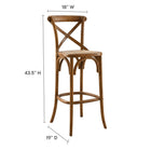 Modway Gear Bar Stool - Walnut-Elm Wood Construction
