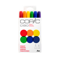Copic Ciao Dual Tipped Ink Markers - Primary Colours - Set of 6-Color Consistency and Quality