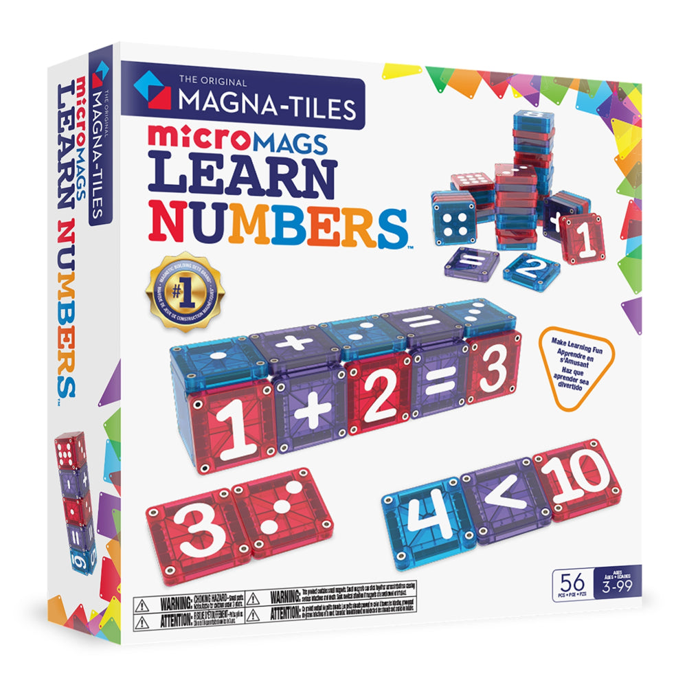 トイマニ M-101 M-102 M-102 M-103 MAGNA-TILES microMAGS Learn Numbers 56-Piece Magnetic Construction