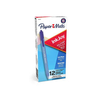 Paper Mate InkJoy 100RT Ballpoint Pens - 1.0mm - Blue - 12 Pack-Triangular shape for comfort and control