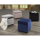 Brassex Lenox Storage Ottoman - Black-Generously padded top