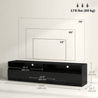 HOMCOM High Gloss LED TV Stand for Television up to 75