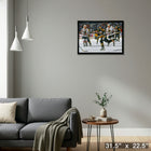 Mario Lemieux Pittsburgh Penguins Shooting - Framed Canvas - 31" x 22"-Ready to hang - arrives fully assembled