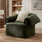 Modway Lark Slipcovered Fabric Oversized Armchair - Sage-Down Blend Cushions