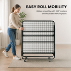 MotionGrey Portable Foldable Guest Bed with Mattress and Locking Casters - Twin - Black-6