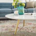 Modway Lippa 40" Round Wood Coffee Table with Tripod Base - Gold White-Tripod Base