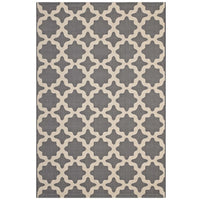 Modway Cerelia Moroccan Trellis Indoor/Outdoor Area Rug - 8 ft W x 10 ft L - Grey/Beige-Moroccan Trellis Area Rug