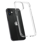 Spigen Crystal Hybrid Case for iPhone 12 - Crystal Clear-Clear flexible back with a hard frame offers perfect protection from drops