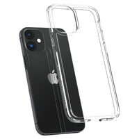 Spigen Crystal Hybrid Case for iPhone 12 - Crystal Clear-Clear flexible back with a hard frame offers perfect protection from drops