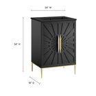 Modway Awaken 24" Bathroom Vanity - Black-Solid Wood and MDF Construction