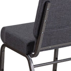 Flash Furniture HERCULES Series 21"W Church Chair with Silver Vein Frame - Dark Grey Fabric-Waterfall Seat reduces pressure on your legs