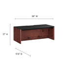 Modway Kinetic 38" Wall-Mount Office Desk With Cabinet and Shelf - Black Cherry-Magnetic-Close Doors